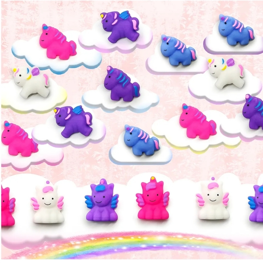 15Pcs Unicorn Mochi Squishy Toys for Kids Party Favors, Kawaii Unicorn Squishies - Picture 2 of 5